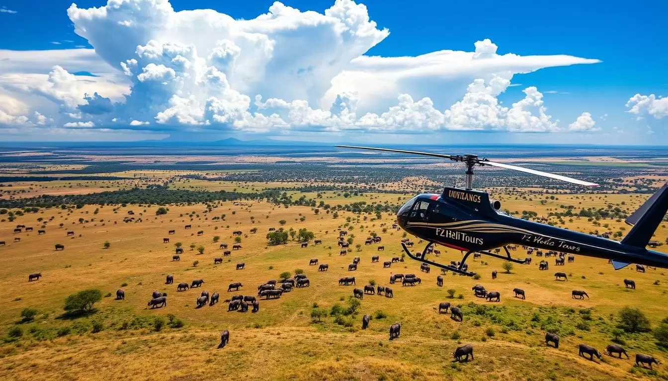 Helicopter Tour in Masai Mara Kenya The Great Migration Helicopter Safari